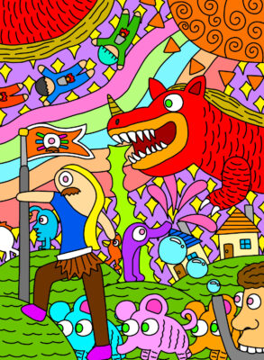 22清水龍一郎-目髭ピテクス到着-デジタルアート