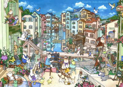 4聖柄さぎり-絵画-Borderless~青の境界線を行く