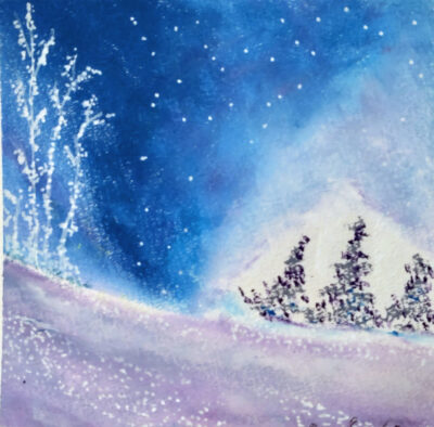 38Yukon-絵画-雪降るなかに
