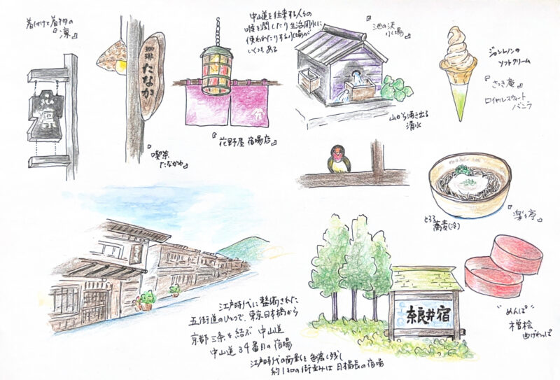 6meme-絵日記-奈良井宿-長野県