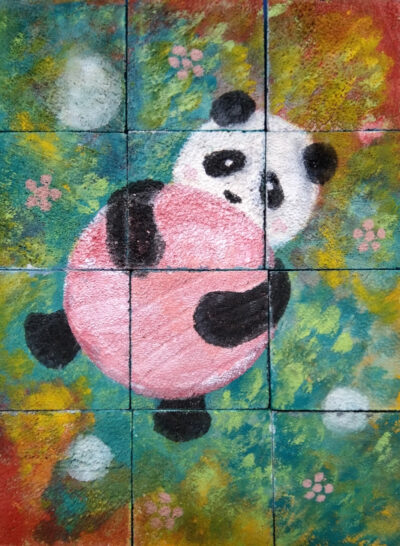 50日土水-絵画-コロコロ絵合わせ-猫さんを探せ1