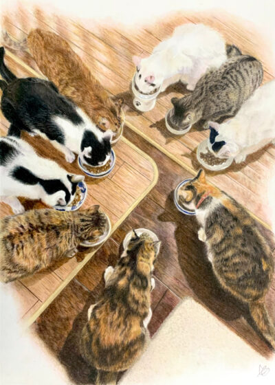 no24ゆあ-絵画-斜光に溶ける食事の合奏
